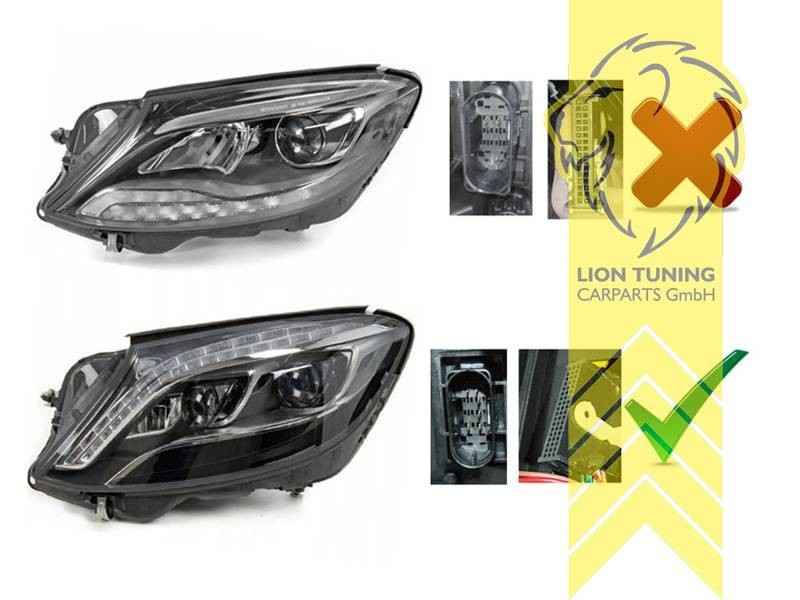 LTG Pair LED DRL Headlights Mercedes S-Class W222 13-17 black LHD