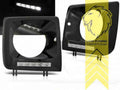LTG Pair LED DRL Headlights Surrounds Mercedes W461 W463 89-12 glossy black