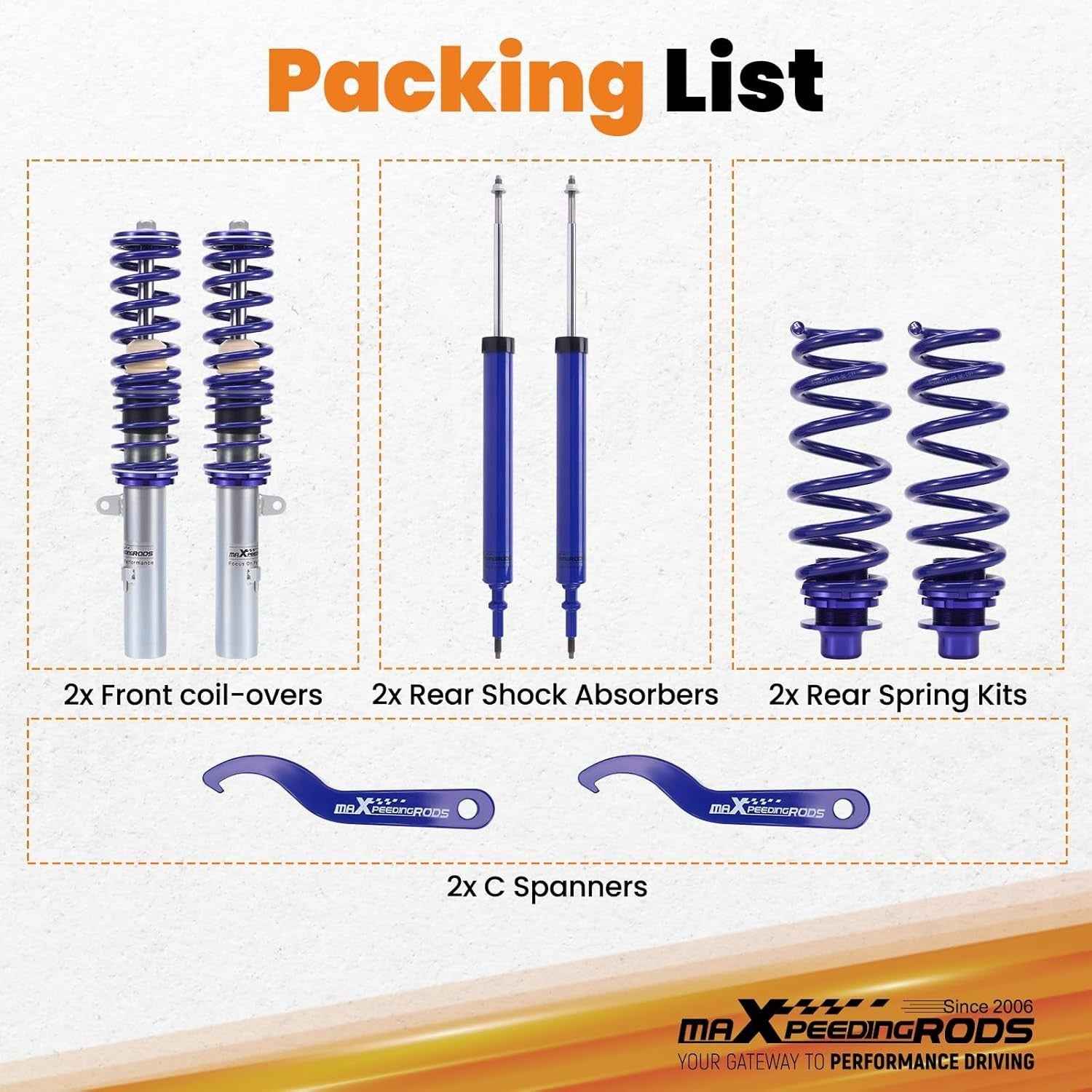 MXPR Lowering Coilovers Kit BMW 1 Series E87 2004-2012 Hatchback