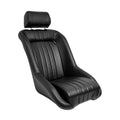 AS x1 Univ Classic Car Retro Kit Sports Fixed Back Bucket Seat Black inc slides