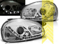 LT Pair LED DRL Angel Eye Halo Headlights Opel Corsa B Combo B 93-01 Chrome LHD