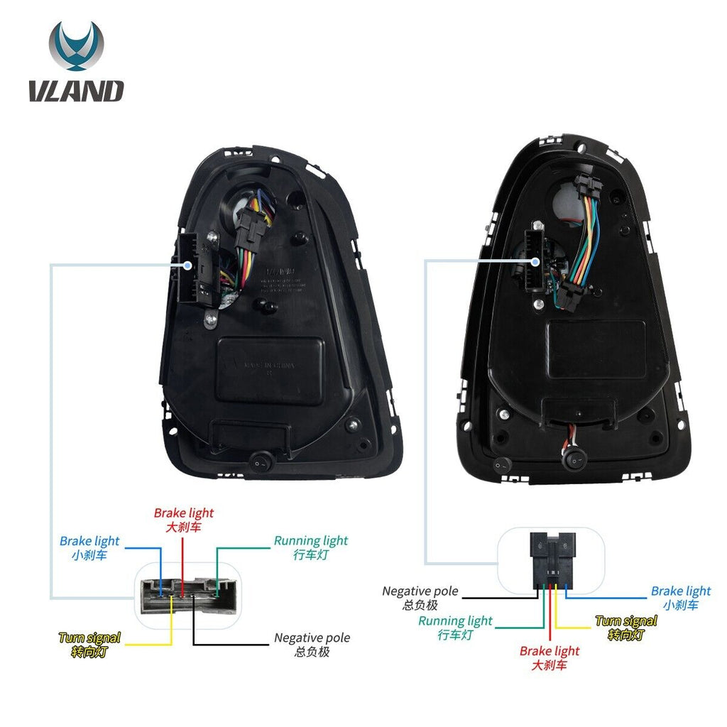 VLAND 07-15 Mini R Series 2 MK2 R56 R57 R58 R59 LED Lightbar Rear Lights DYNAMIC Tail Lamps