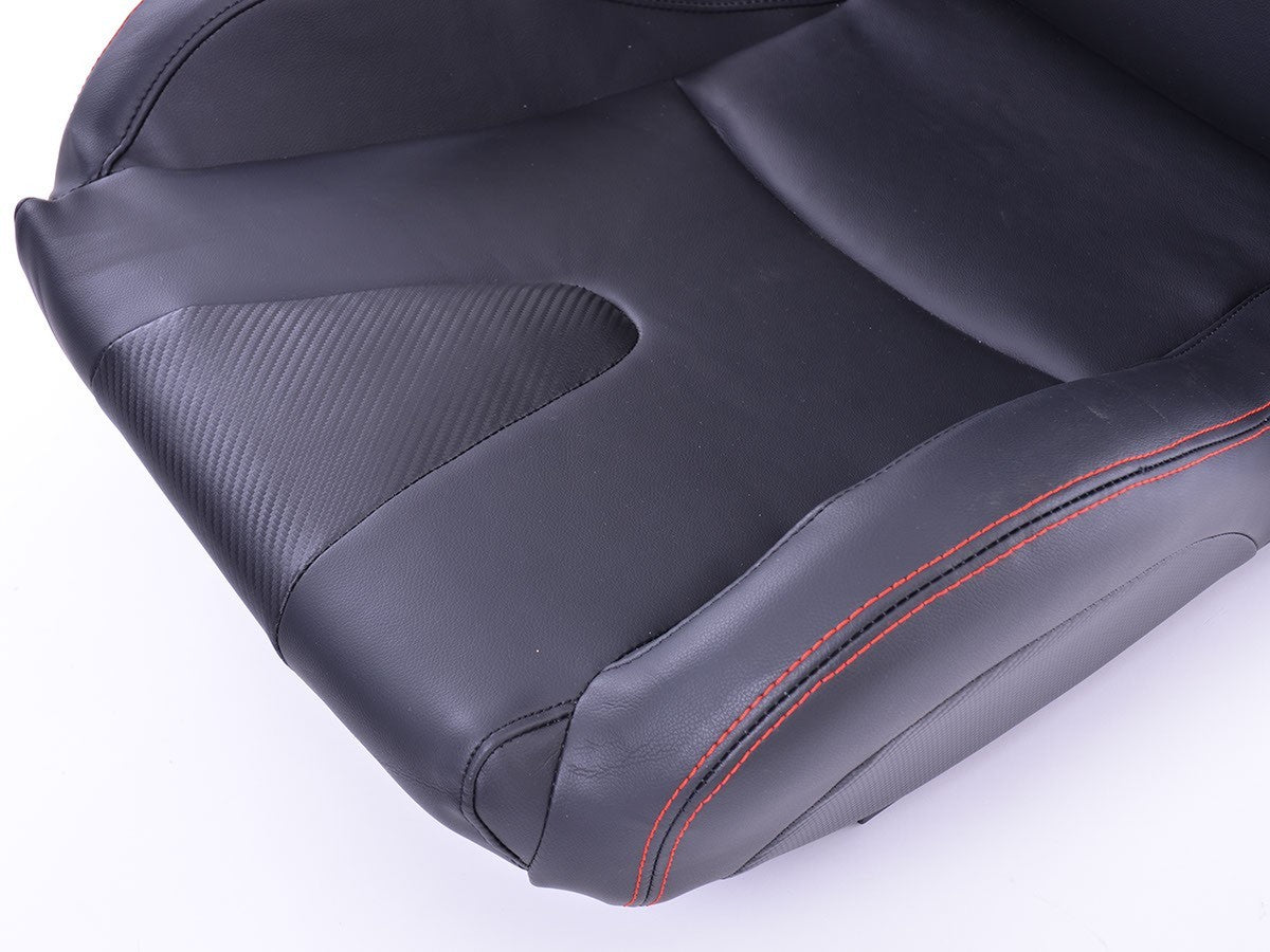FKA Pair Universal Car Van Camper Bucket Seats black carbon red stitch edition