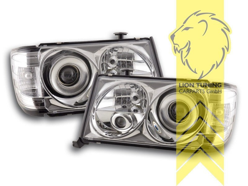 LTG Pair Halogen Headlights Mercedes W124 S124 C124 A124 E-Class 84-93 chrome HD
