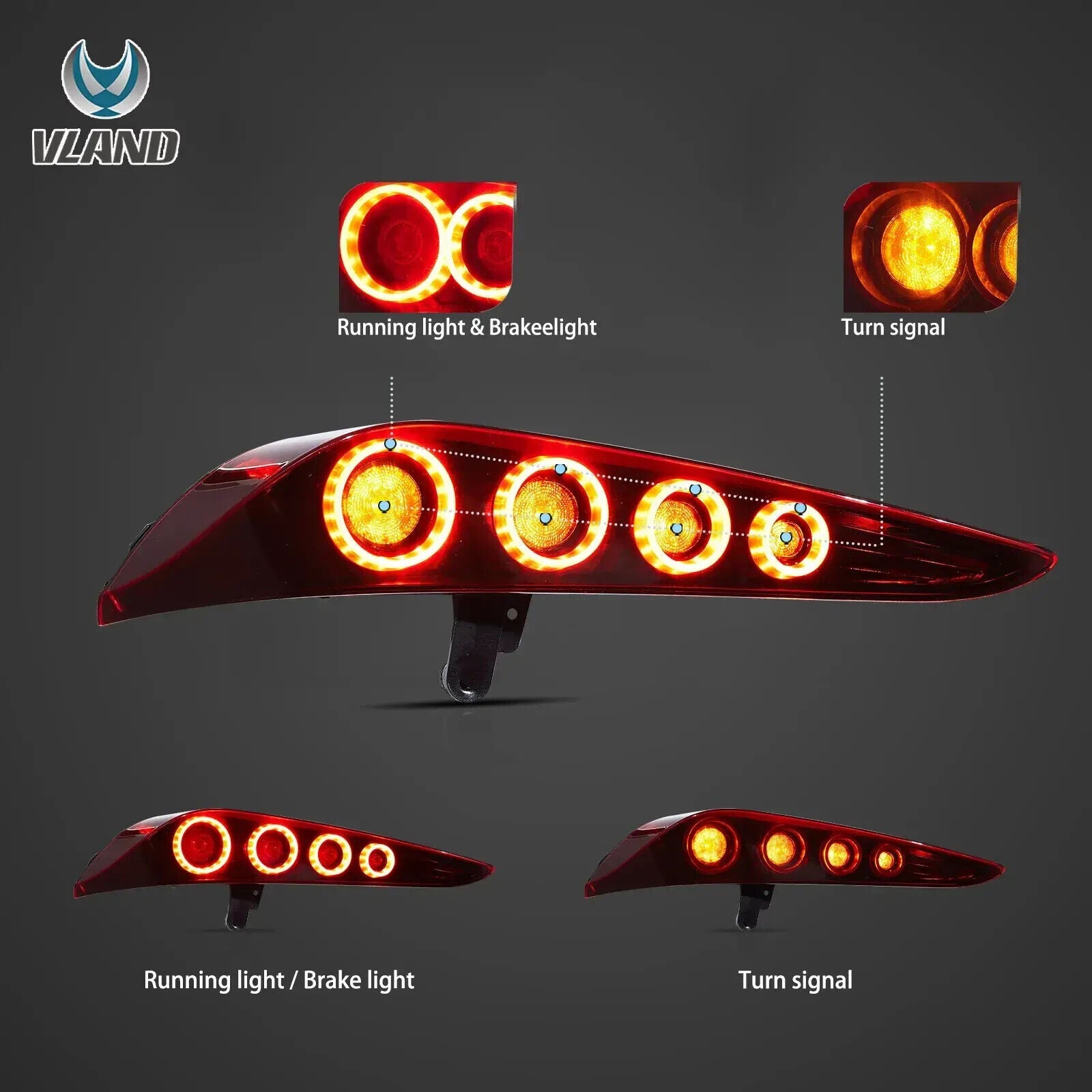 VLAND 19-24 Toyota GR Supra A90 A91 Dynamic Animate Lightbar LED DRL Rear Lights