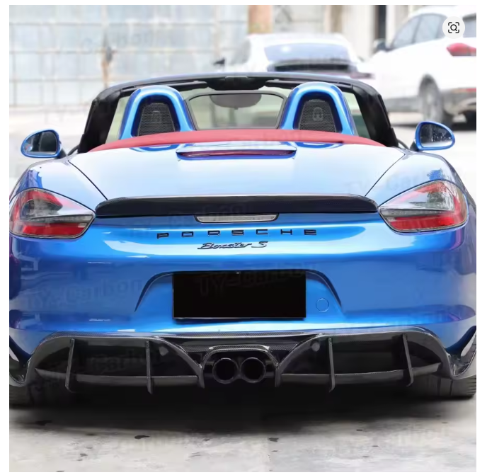Porsche Boxster 981 Cayman 13-15 Rear Wing Spoiler Trunk Duckbill FRP Black