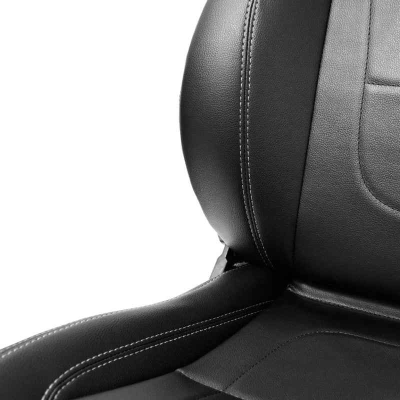 ATST x1 Retro Universal Classic Bucket Seat Black Synth Silver Stitch + slides