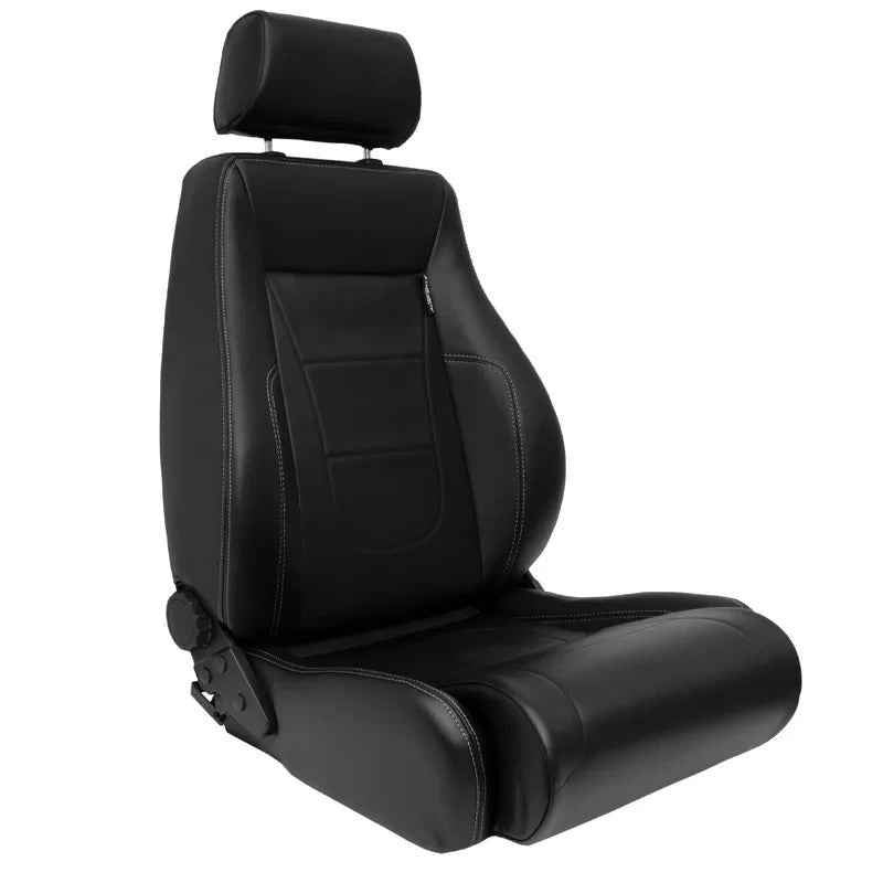 ATST x1 Retro Universal Classic Bucket Seat Black Synth Silver Stitch + slides