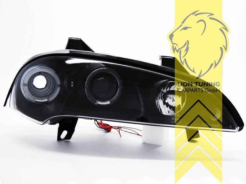 LTG Pair LED DRL Halo Ring Headlights Opel Tigra A Type 95 94-00 black LHD
