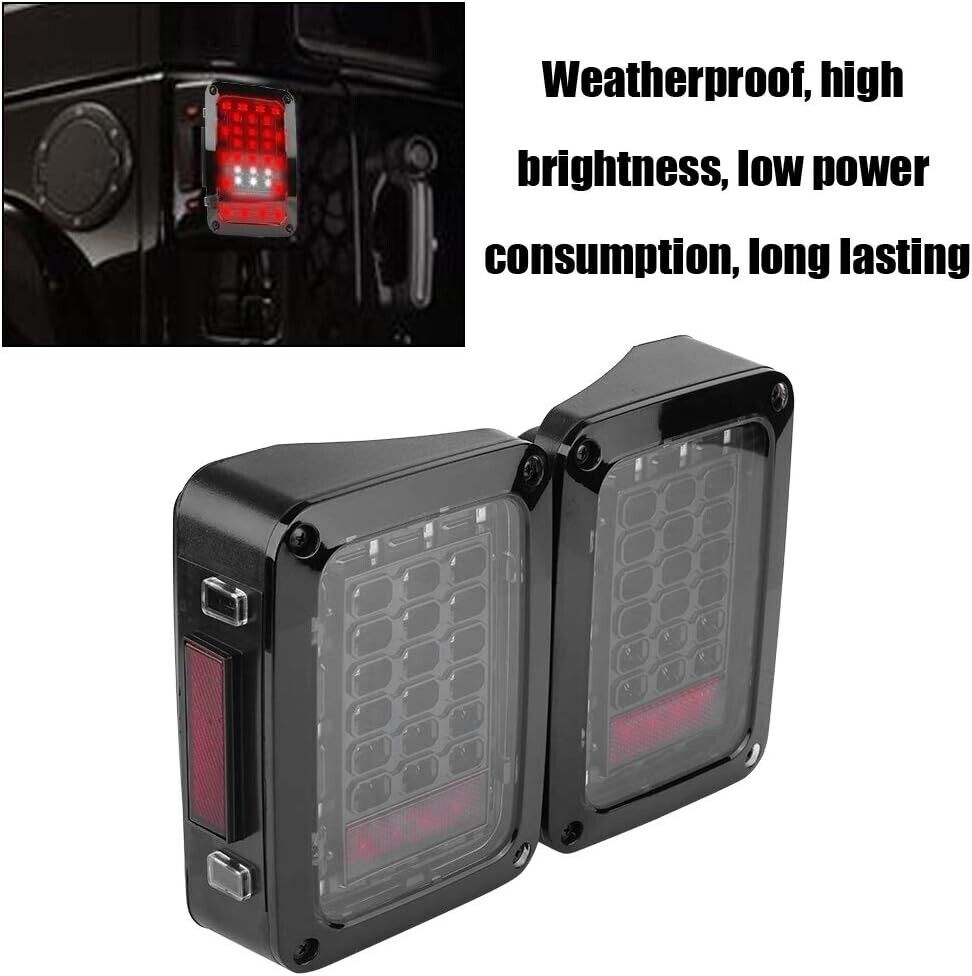 ATS Pair REAR LIGHTS Tail Lights Jeep Wrangler JK 07-16 USA Black LHD