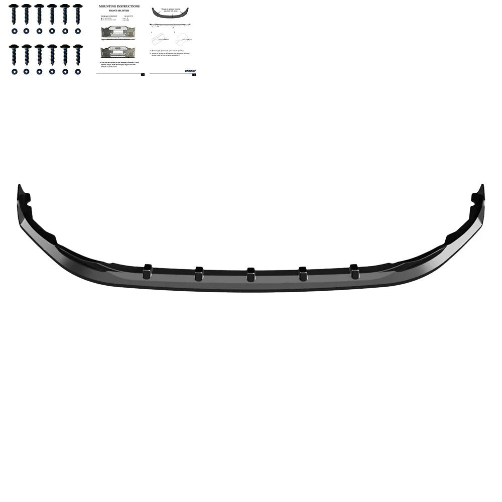 OW Front Bumper Lower Splitter Valance VW Transporter T7 24+ ABS Gloss Black