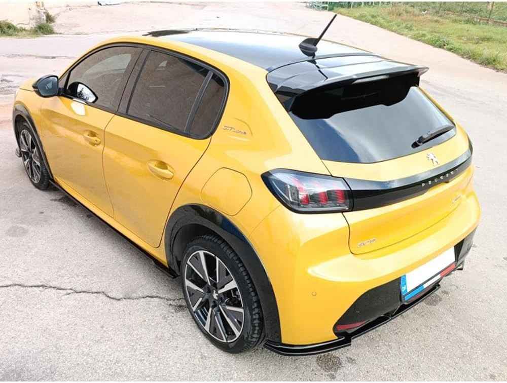 MTD Set of x2 Slim Side Skirts Diffusers Black Gloss ABS Peugeot 208 2 MK2 2019+