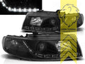 LTG Pair LED DRL Halo Ring Headlights Seat Leon 1M Toledo 1M 98-06 black LHD