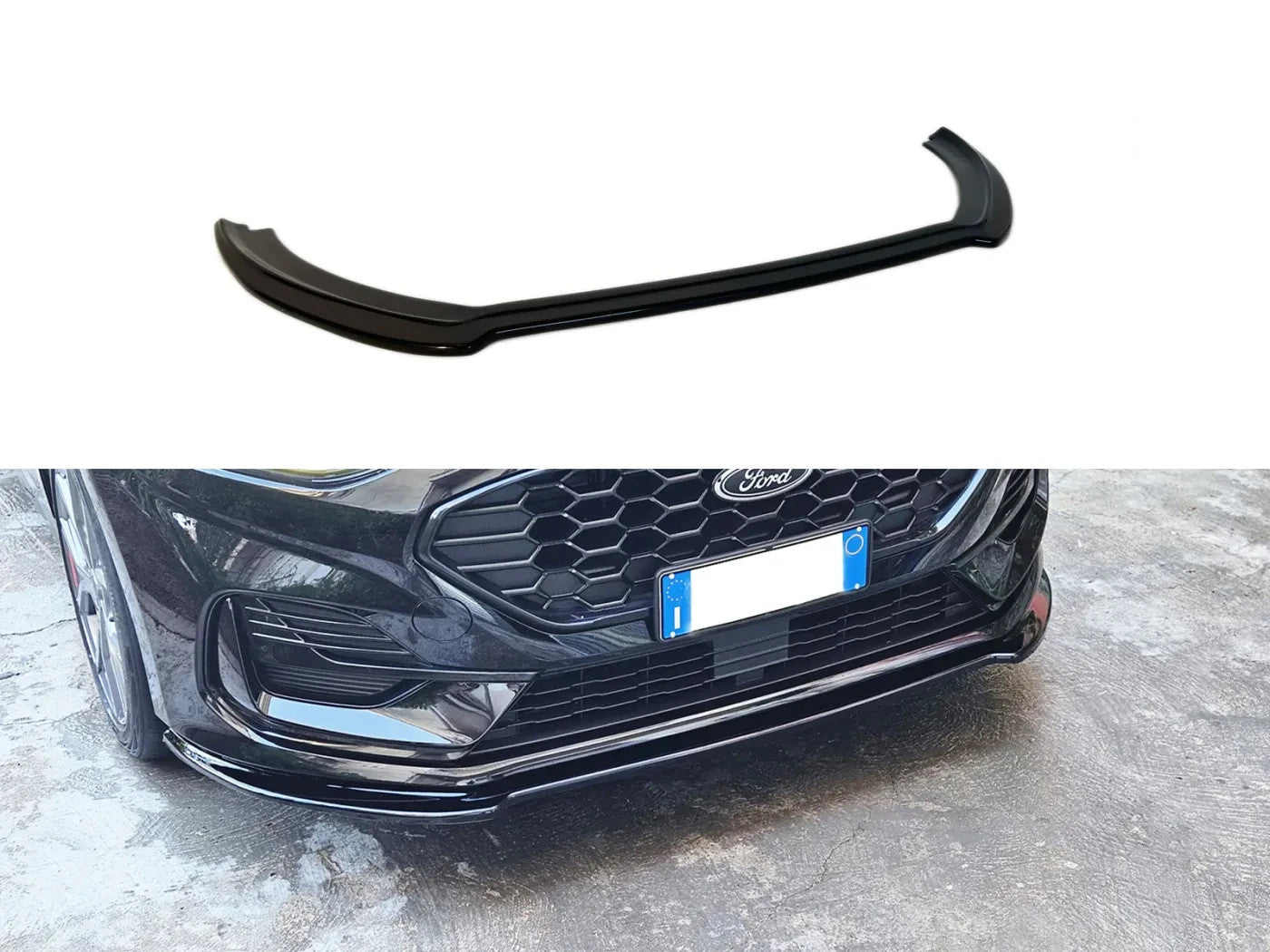 MTD Front Bumper Splitter Ford Fiesta Mk8 ST-Line Facelift 21-24 Gloss Black ABS