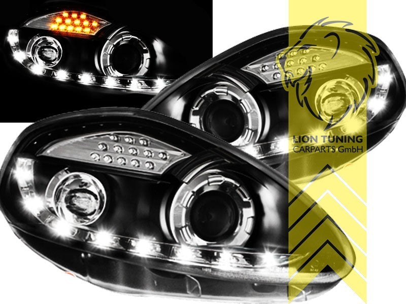 LTG Pair LED DRL Lightbar Headlights Fiat Grande Punto type 199 05-08 black LHD