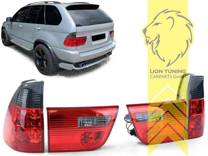 LTG Pair Halogen Rear Lights Tail Lamps BMW E53 X5 red black 00-03 LHD