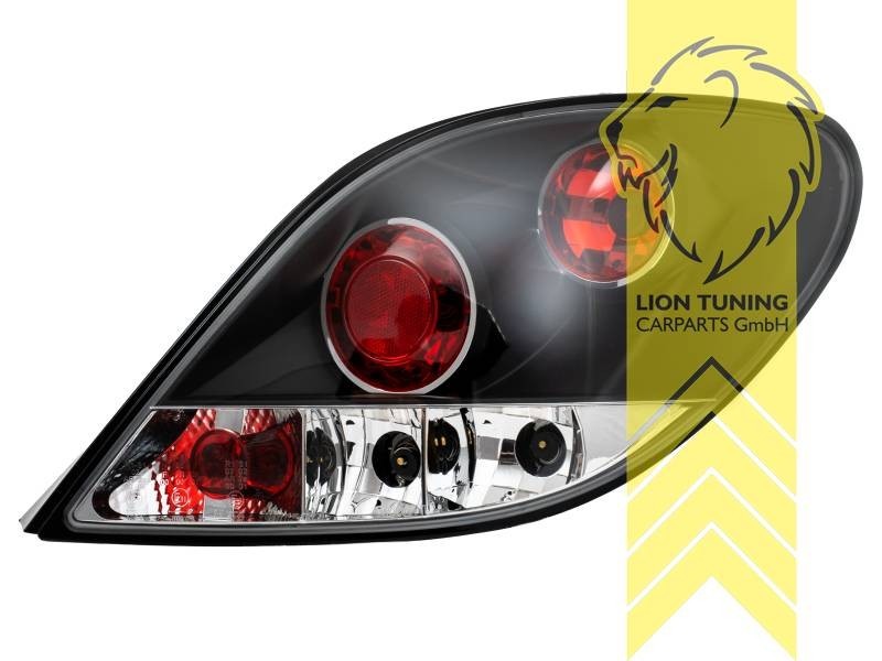 LT Pair Halogen Rear Lights Tail Lamps Peugeot 207 WA WC 06-09 black LHD