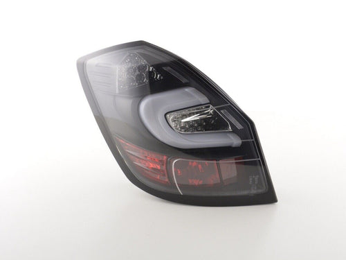FK Pair LED Lightbar Rear Lights Skoda Fabia 2 MK2 5J 5-dr 07+ Black LHD