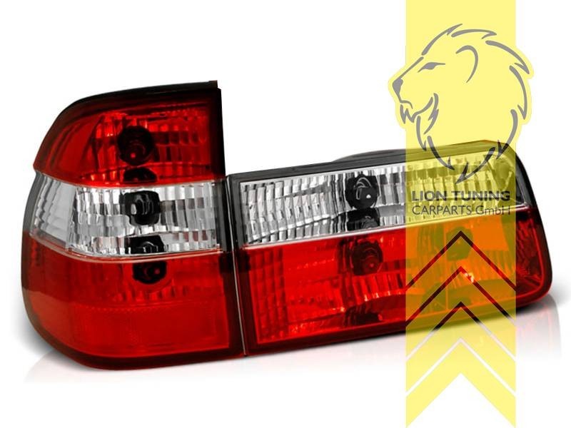 LT Pair Halogen Rear lights Tail Lamps BMW E39 97-00 Touring Red White Clear LHD