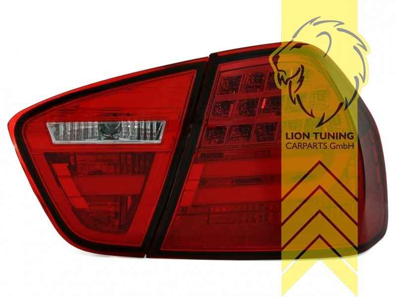 LT Pair LED DRL Lightbar REAR LIGHTS BMW E90 S65 M3 05-08 Sedan Red LHD