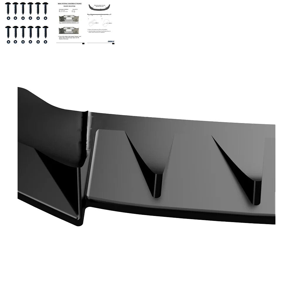 OW Front Bumper Splitter CUPRA Leon MK1 Facelift 2024+ TUV ABS Gloss Black