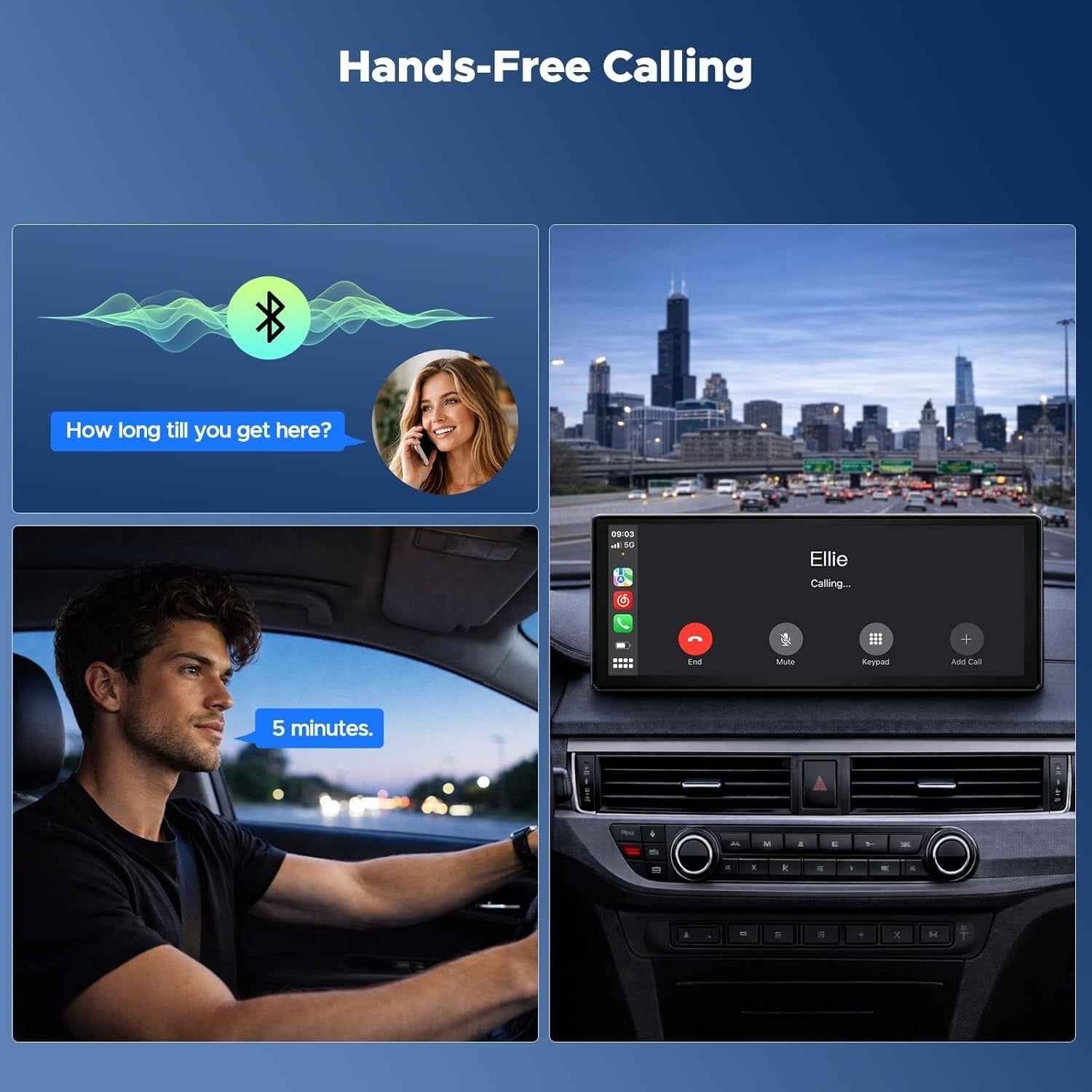LO 9.26" Touch Screen 2.5K Dash Cam Car Stereo Carplay Android GPS + Rear Camera