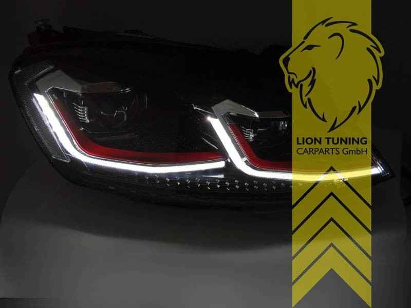 LTG Pair LED DRL Red 5G1 Headlights VW Golf 7 12-17 sedan Variant Cabrio LHD