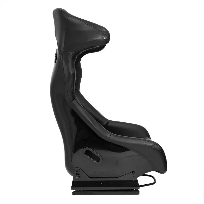 ATST x1 FS Universal Bucket Seats Hard Shell Fiberglass Back Black Faux + slides