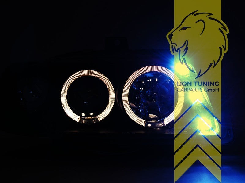 LT LED DRL Lightbar Headlights Halo Ring Seat Ibiza 6K Cordoba 6K Black LHD