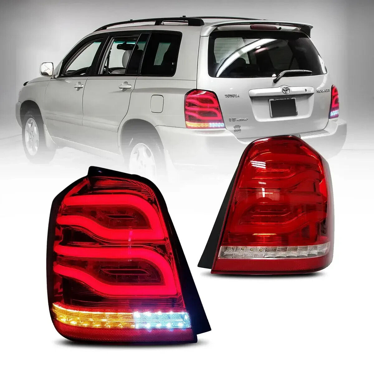 VLAND 01-07 Toyota Highlander 1 MK1 XU20 LED Lightbar Tail Lights Rear Lights