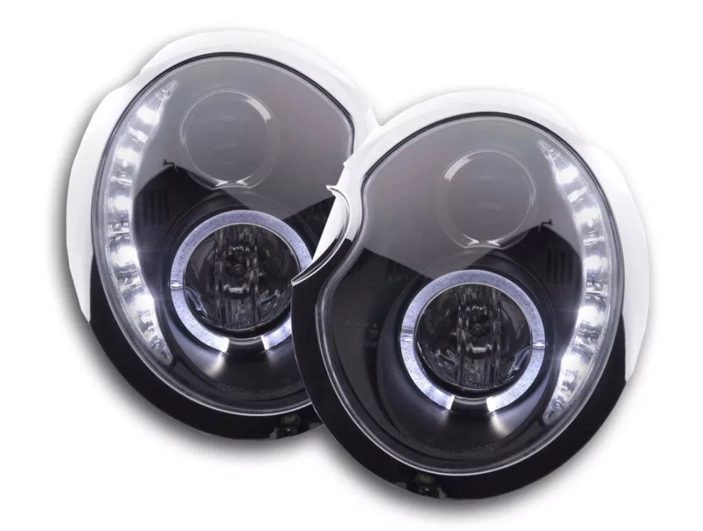 FKA Angel Eyes Headlights BMW Mini Cooper S JCW R50 R53 01-06 Black LHD