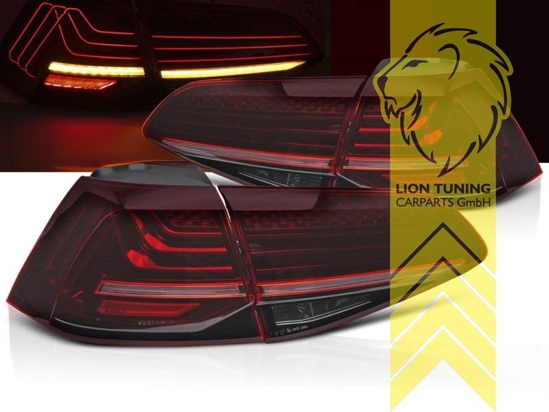 LT Pair LED Laser Line Lightbar REAR LIGHTS Tail Lamps VW Golf 7 red smoke LHD