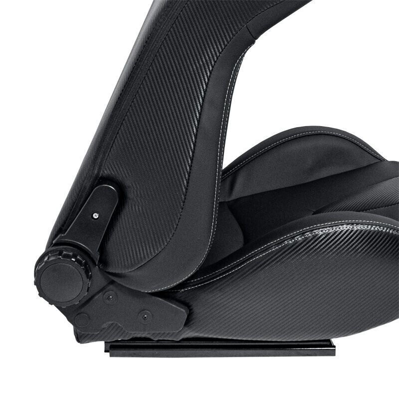 Auto-Style RK x2 (A Pair of) Universal Sports Bucket Seats Black Silver Stitch + slide runners UK STOCK (No Import Tax)