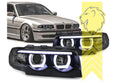 LT Pair LED DRL Halo Lightbar Headlights BMW E38 black 94-08 H1 / H1 Servo LHD