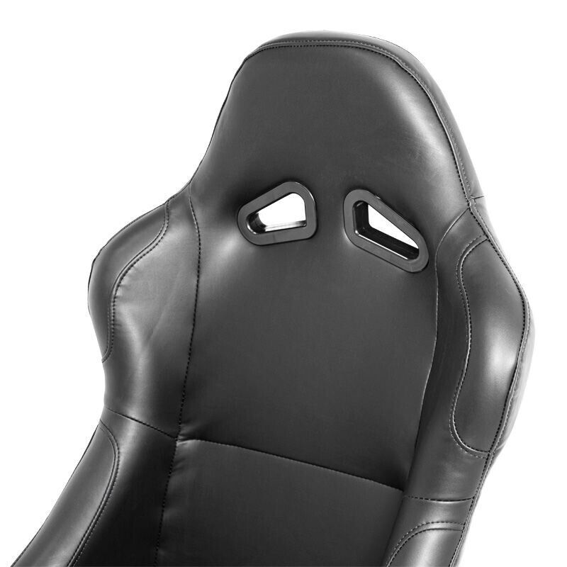 AUTOSTYLE BW x1 Single Universal Sports Bucket Seat Car Sim Fixed Back + slides