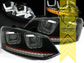 LTG Pair LED DRL Halo U Lightbar Headlights VW Polo 6R 6C 09-17 GTI LHD