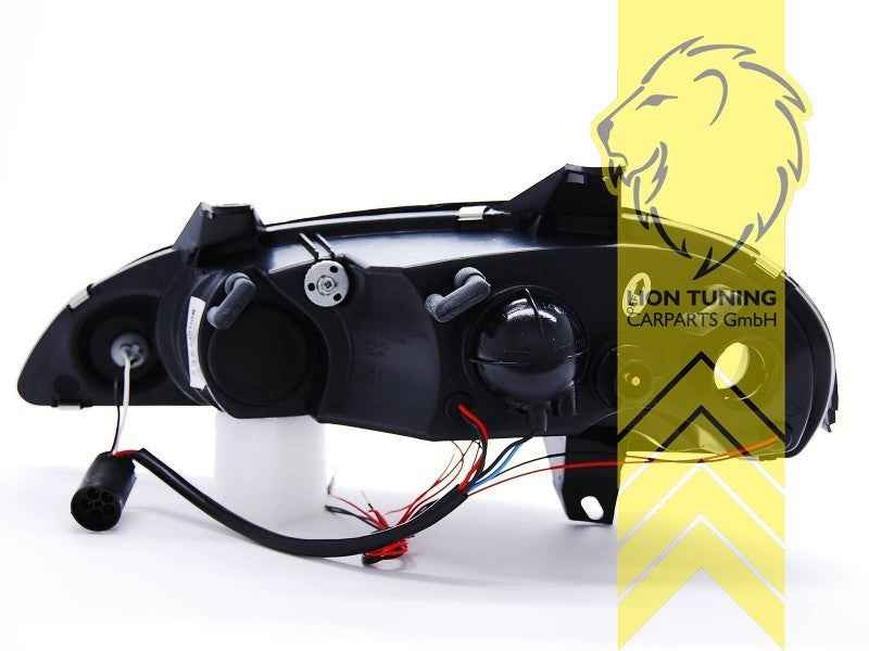LTG Pair LED DRL Halo Ring Headlights Opel Tigra A Type 95 94-00 black LHD