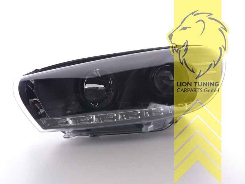 LTG Pair LED DRL Halo Lightbar Headlights VW Scirocco 3 black LHD