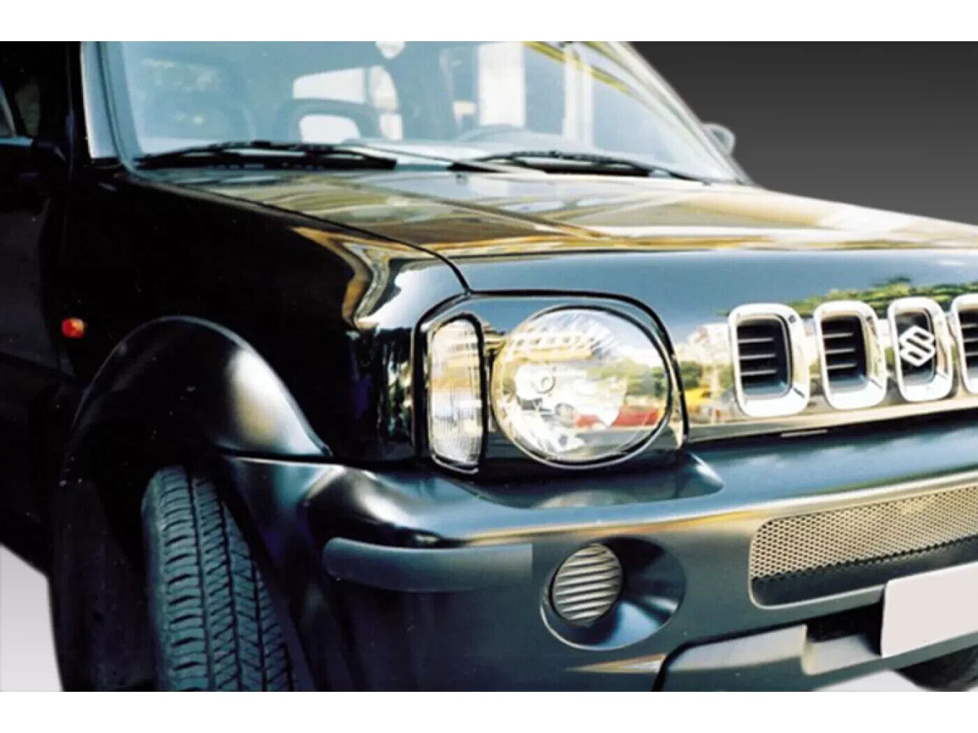 Motordrome Design Headlight Covers Suzuki Jimny Mk1 98-18 ABS Gloss Black