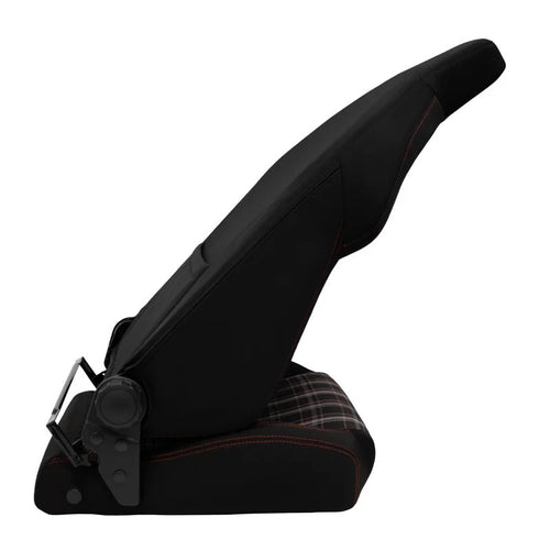 ATST x1 Universal Car Van Camper Sim Bucket Seat Black Red Check Tartan Plaid