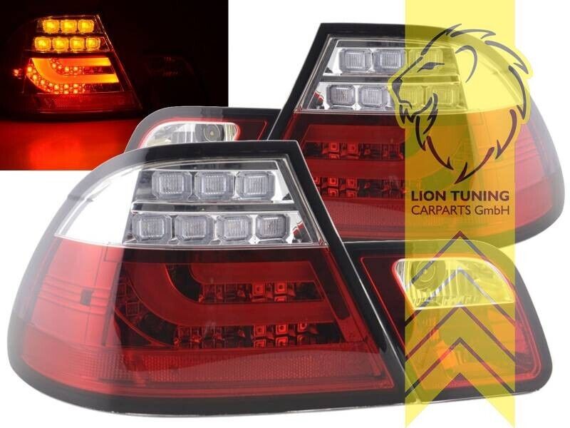 LT Pair LED REAR LIGHTS Tail Lamps Lightbar BMW E46 Coupe 99-03 red clear LHD