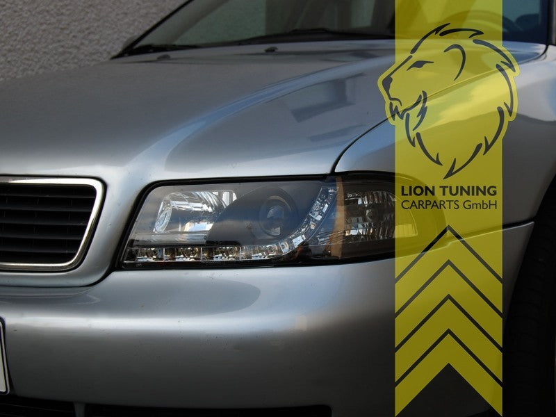 LT Pair LED DRL Lightbar Headlights Audi A4 B5 8D 94+ Limousine Avant black LHD