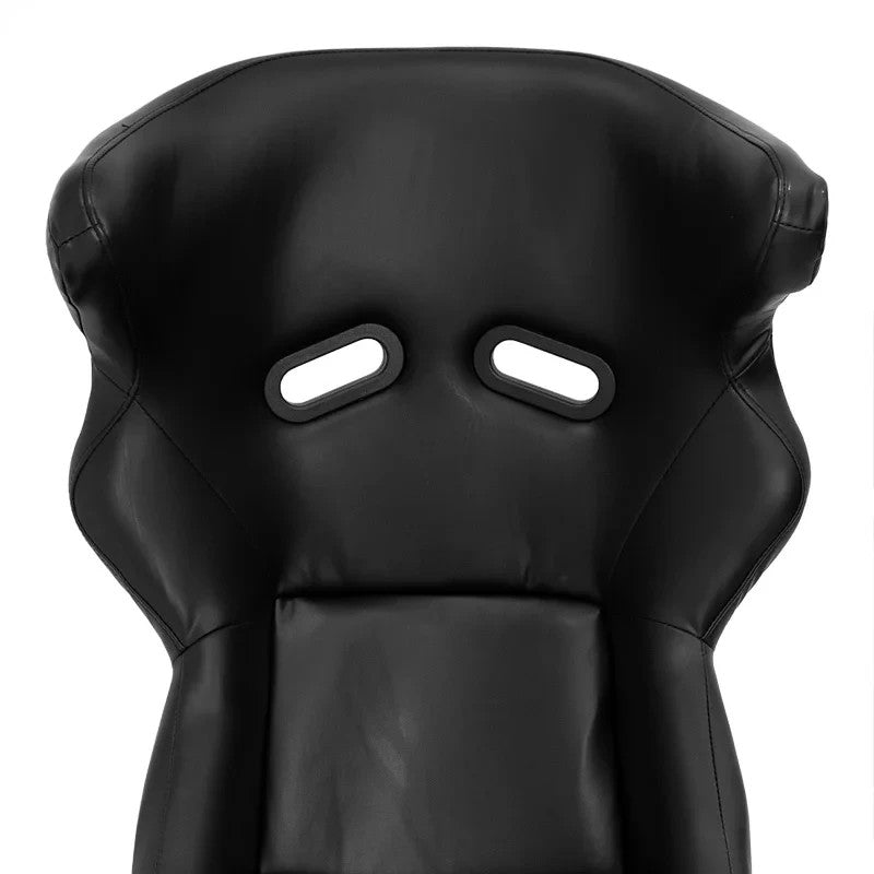 ATST x1 FS Universal Bucket Seats Hard Shell Fiberglass Back Black Faux + slides