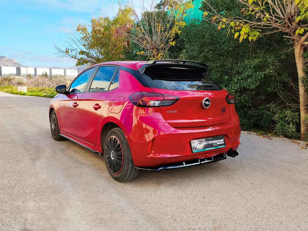 Motordrome Design Rear Bumper Splitter Diffusor Opel Corsa F 19+ Glossy Black