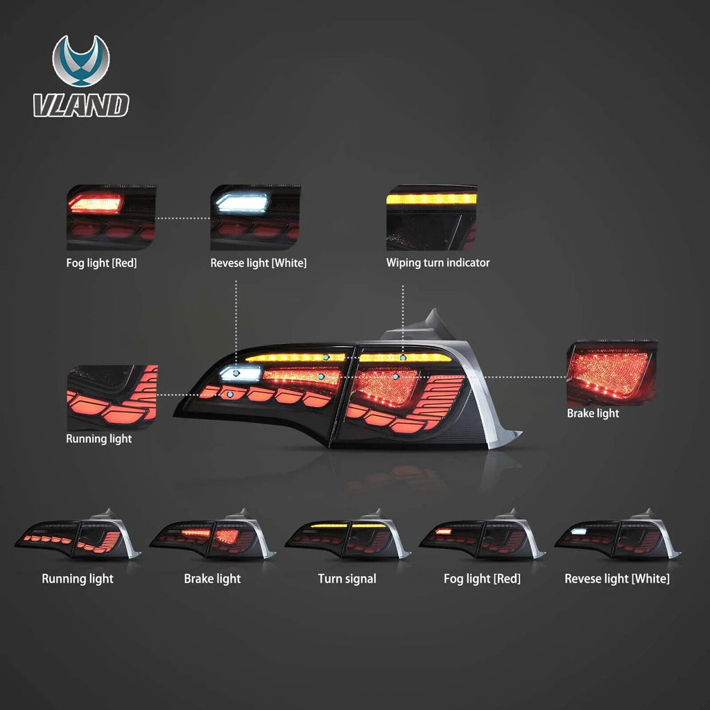 VLAND 17-22 Tesla Model 3 & 20-22 Tesla Model Y Lightbar LED DRL Rear Lights
