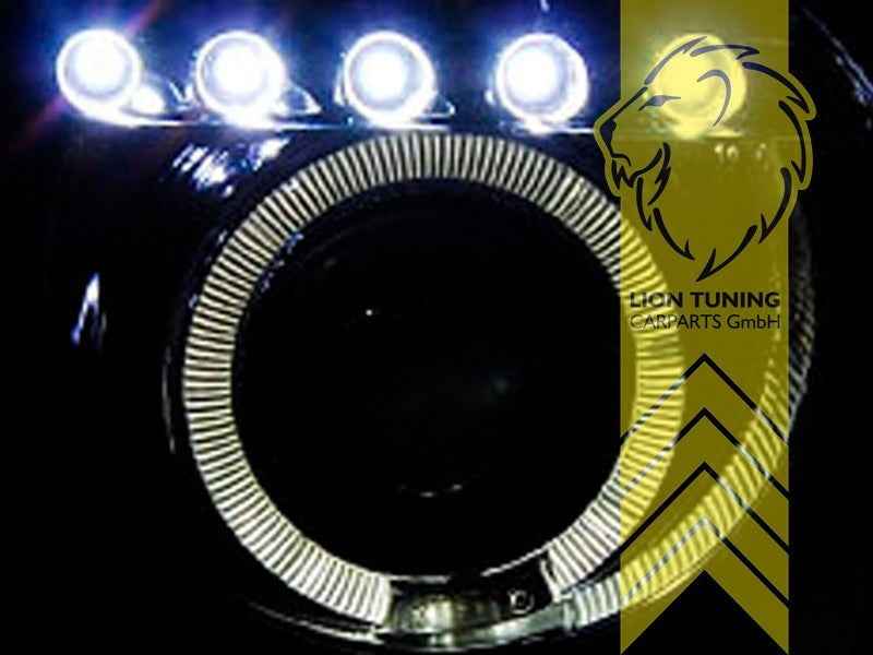 LTG Pair LED DRL Halo Headlights Fiat 500 312 595 695 C 07-15 + Abarth black LHD