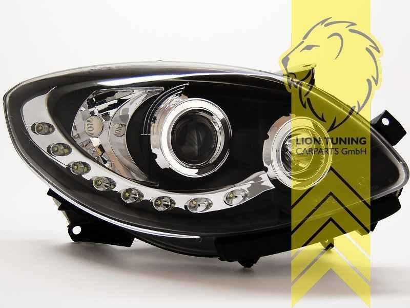 LTG Pair LED DRL Lightbar Headlights Renault Twingo 2 CN 07-11 Black LHD