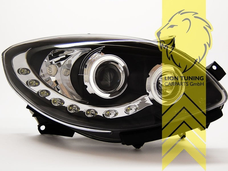 LTG Pair LED DRL Lightbar Headlights Renault Twingo 2 CN 07-11 Black LHD