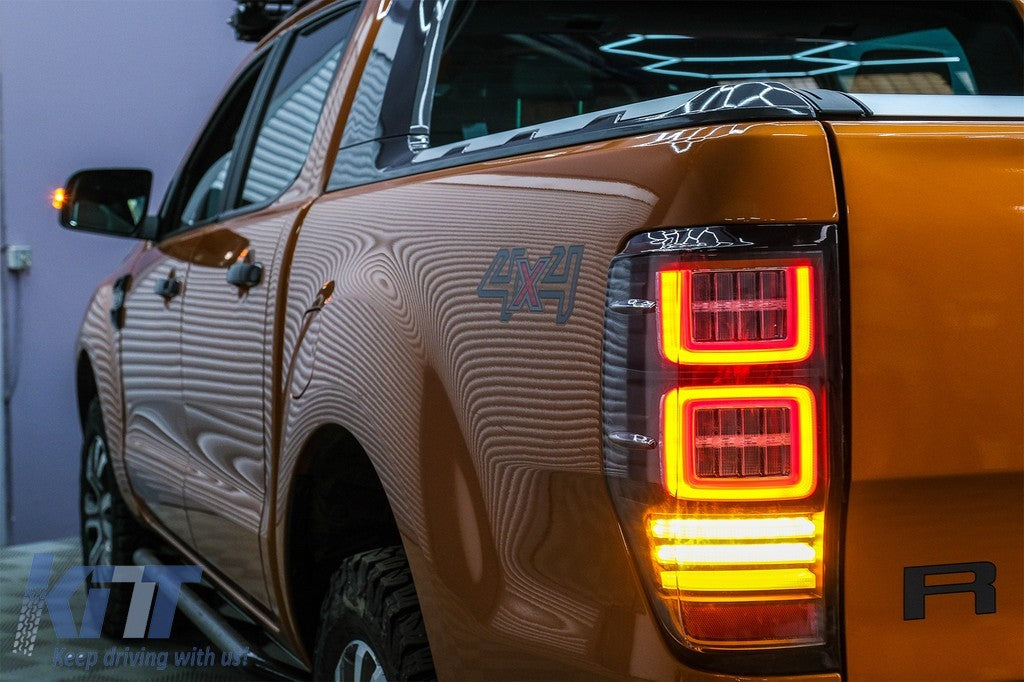 KT Pair LED Sequential Rear Lights Tail Lamps Ford Ranger 12-18 Dynamic LHD