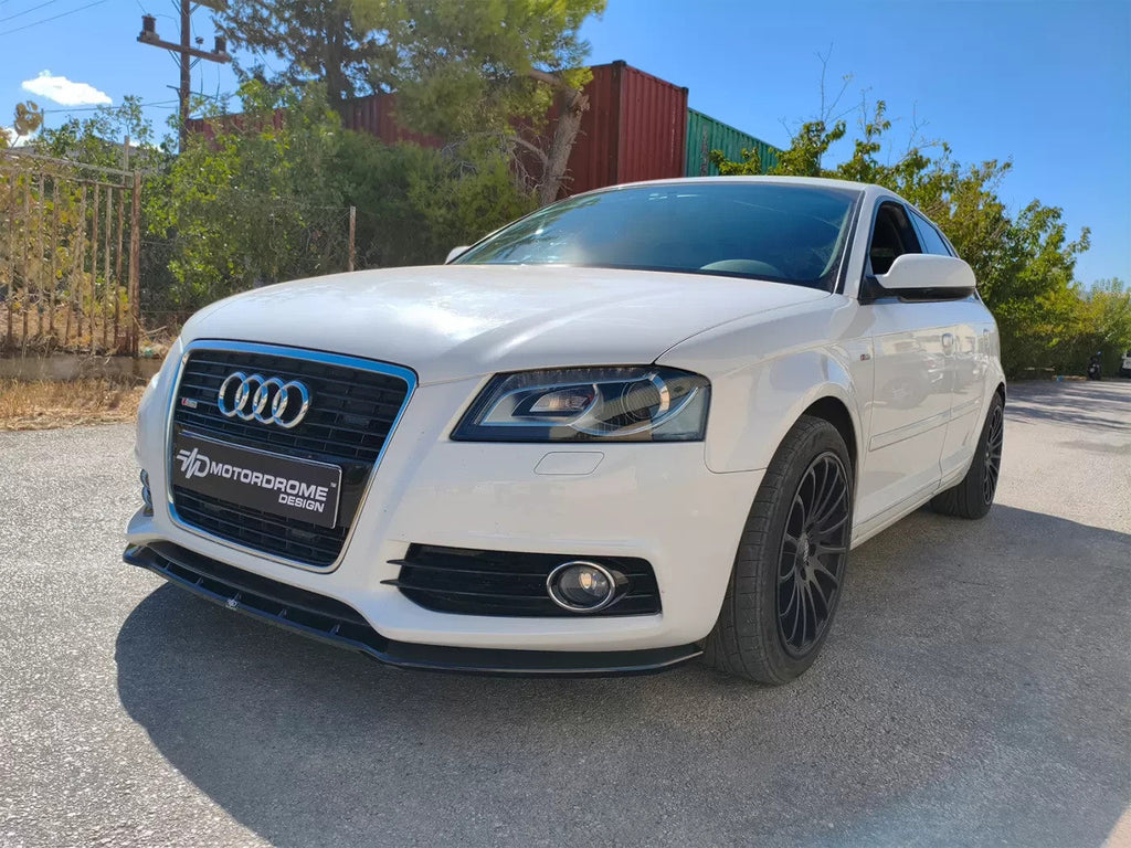 Motordrome Front Bumper Splitter  Audi A3 S-Line 8P Facelift 08-12 Black Gloss